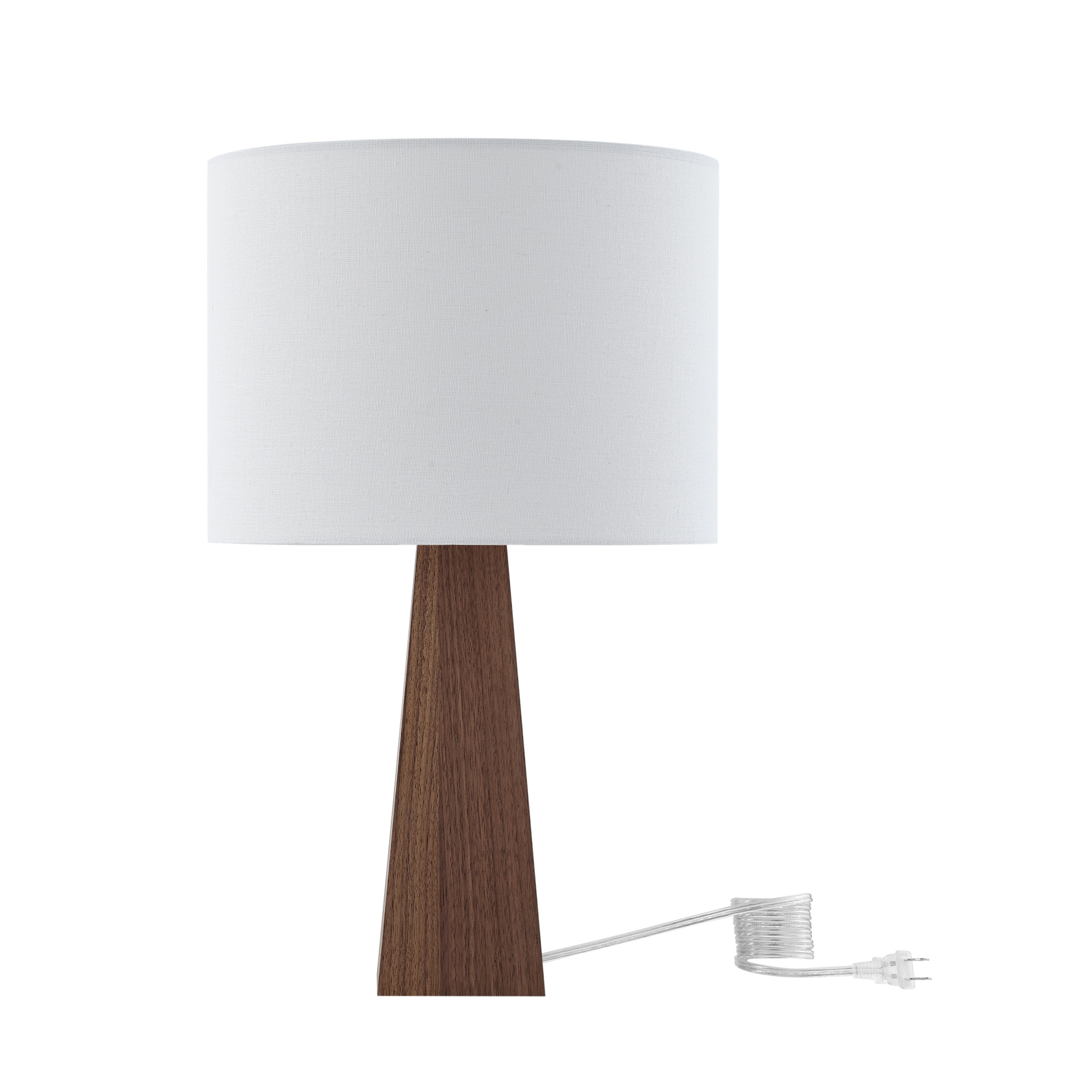 20" White Solid Wood USB Table Lamp With White Drum Shade-530952-1