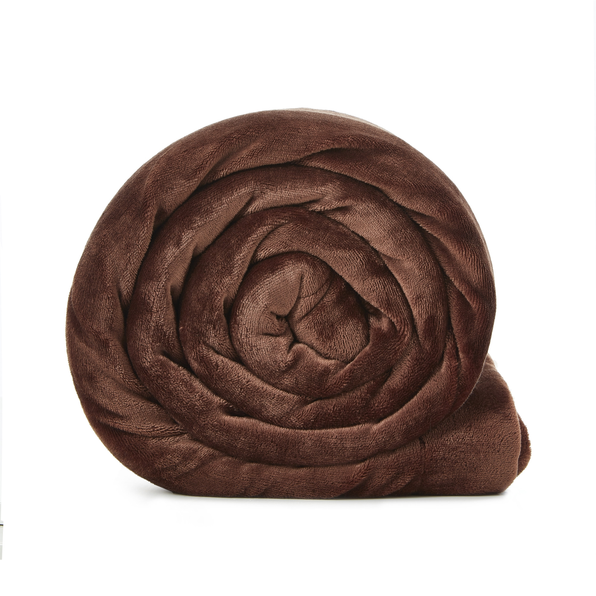Brown Knitted PolYester Solid Color Plush King Blanket-531184-1