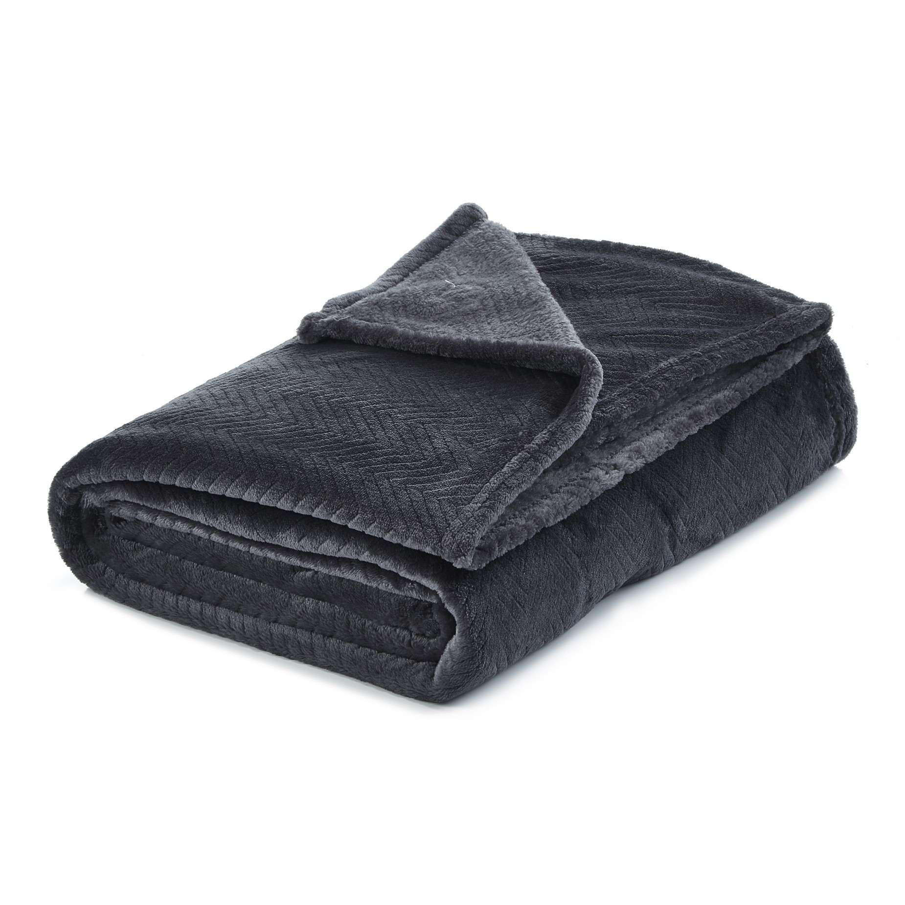 Dark Slate Gray Knitted PolYester Solid Color Plush Throw Blanket-531224-1