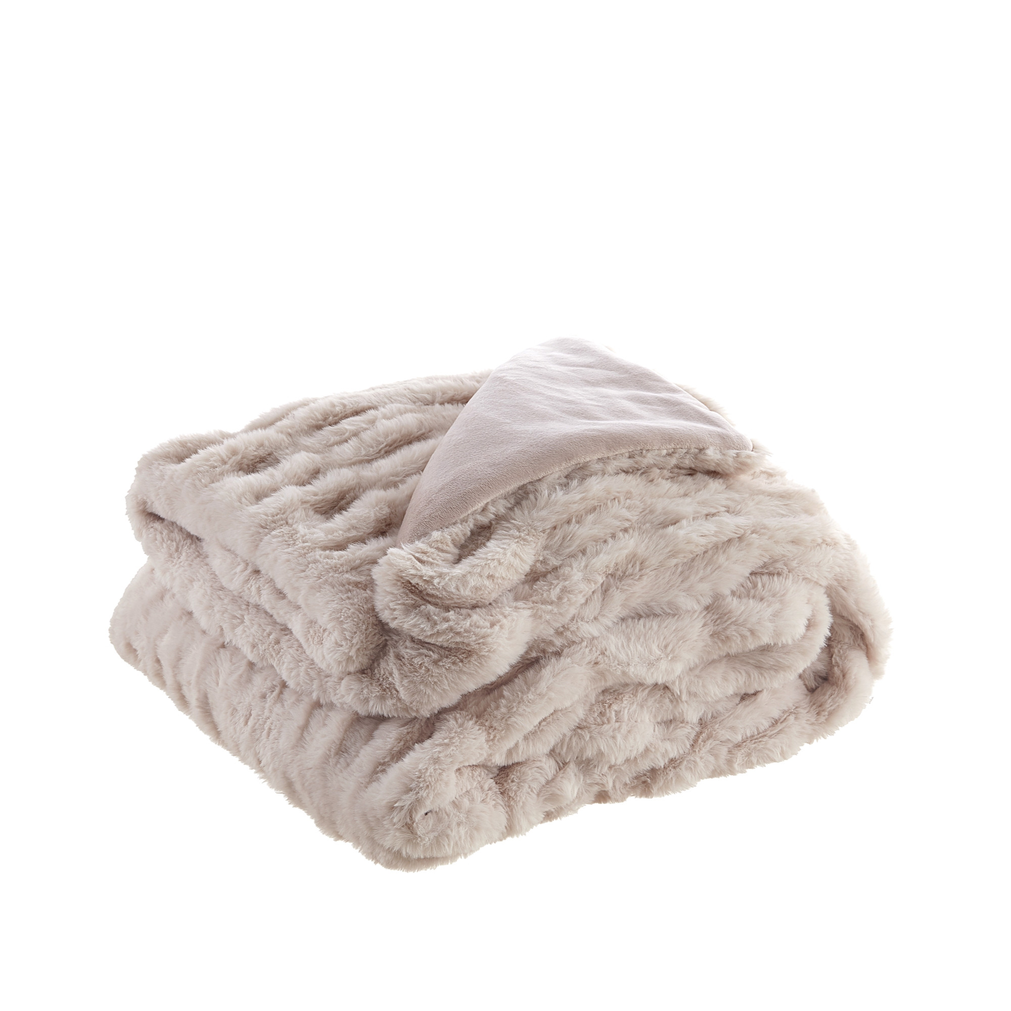 Blush Knitted Polyester Solid Color Throw Blanket-531395-1
