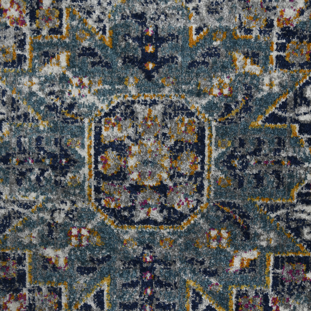 2 x 3 gray Medallion Power Loom Area Rug