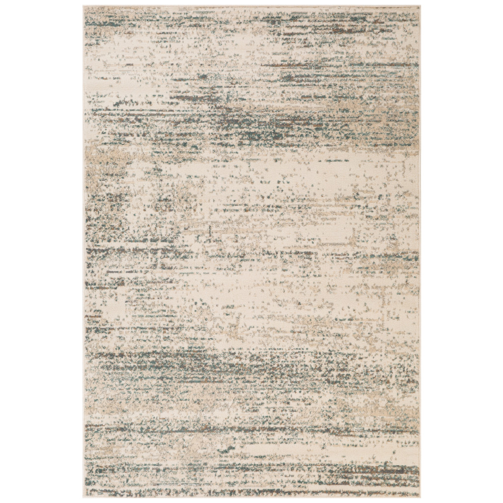 10' x 14' Ivory Striped Power Loom Area Rug-531682-1