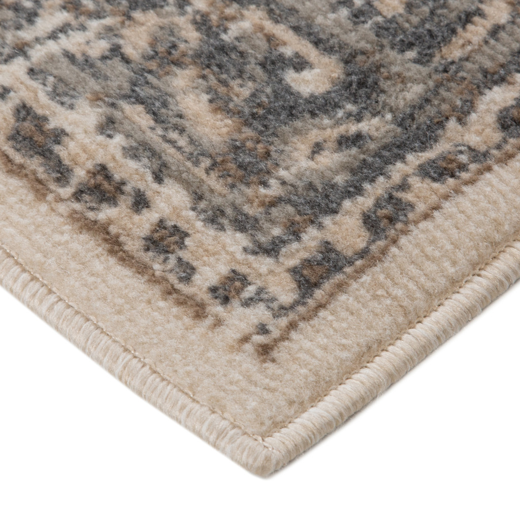 2 x 3 Beige Medallion Power Loom Area Rug