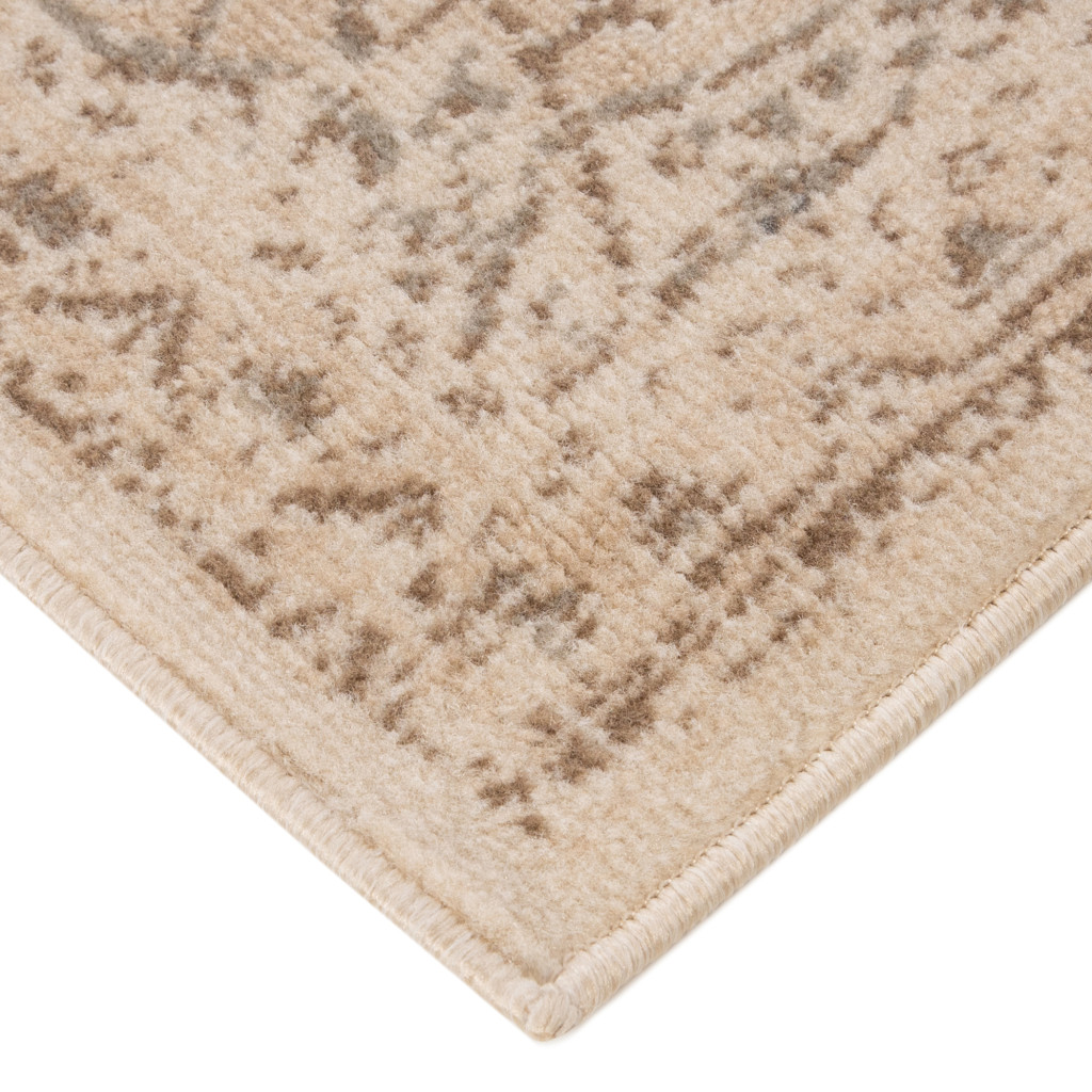 6 x 9 cream Medallion Power Loom Area Rug
