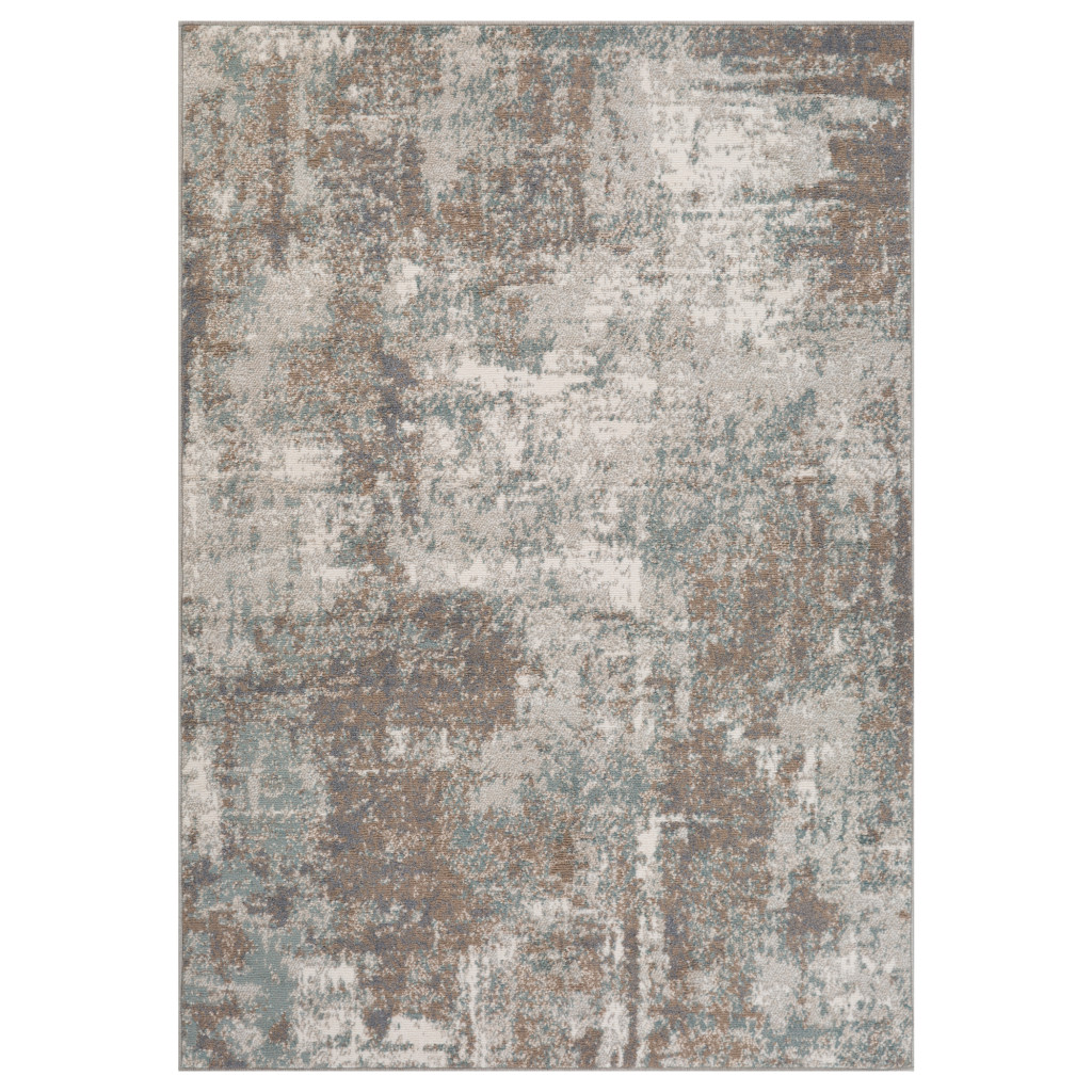 2 x 3 Brown Abstract Power Loom Area Rug