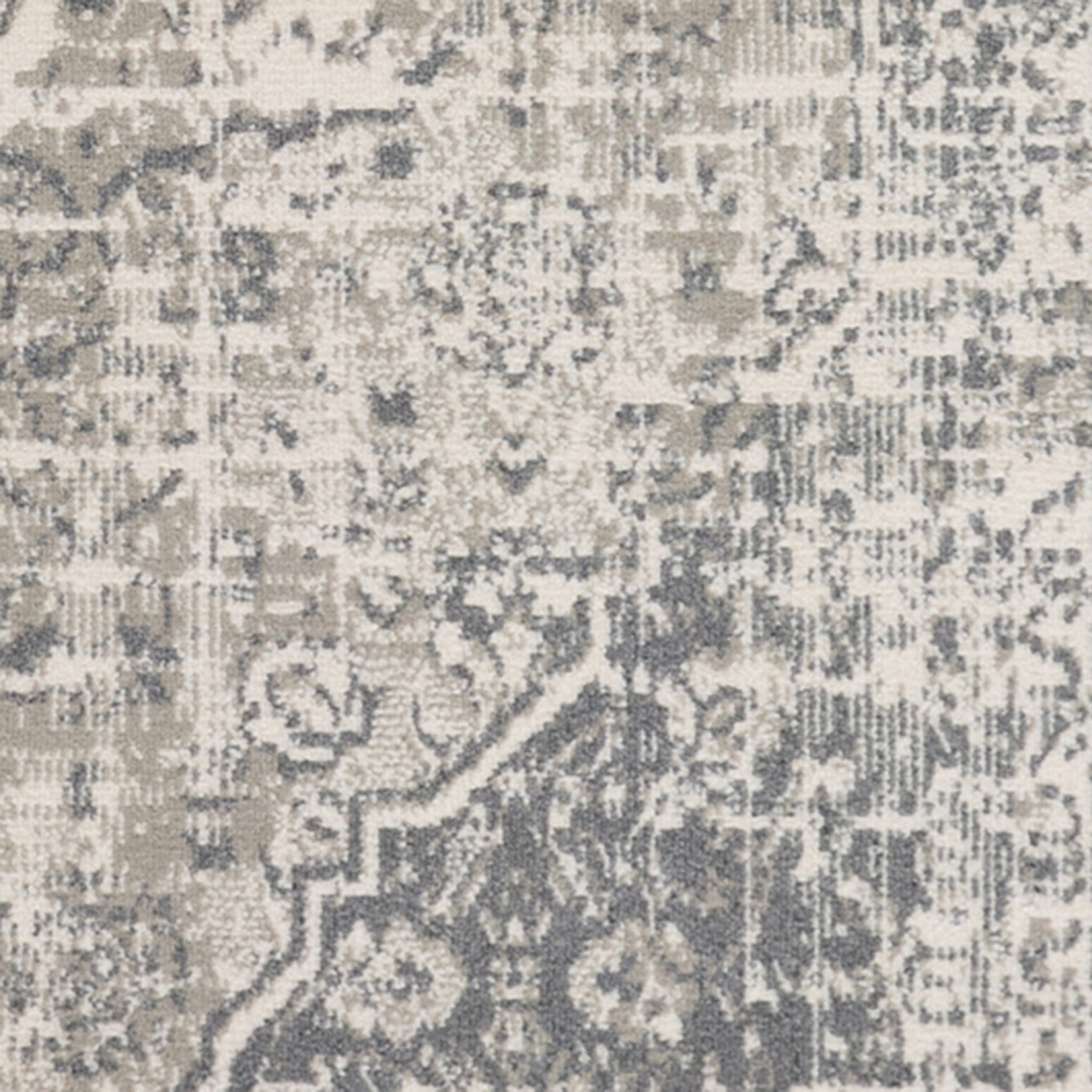 2 x 3 gray Medallion Power Loom Area Rug