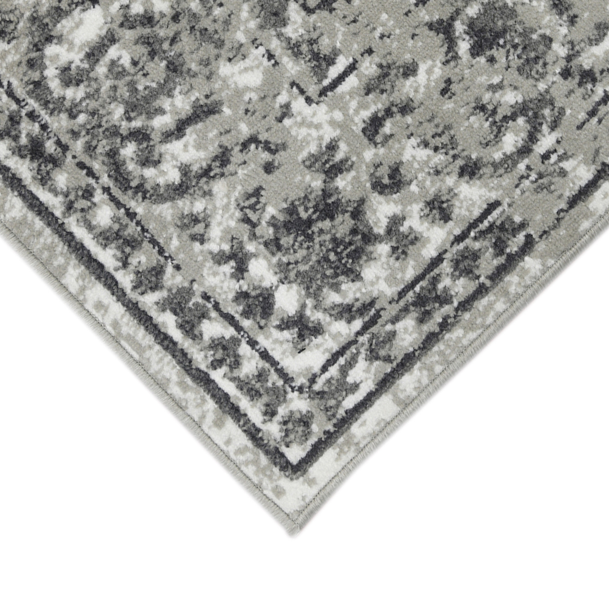 6 x 9 gray Floral Power Loom Area Rug