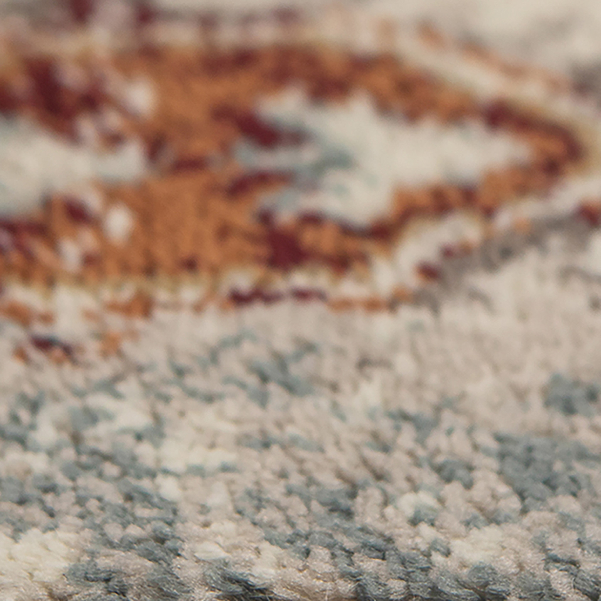 5" X 8" Beige Rust and Navy Oriental Power Loom Area Rug