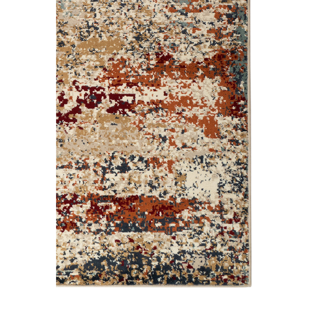 5 x 7 Orange Abstract Power Loom Area Rug