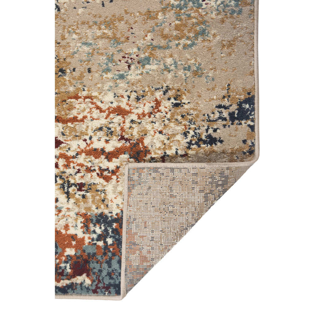 5 x 7 Orange Abstract Power Loom Area Rug