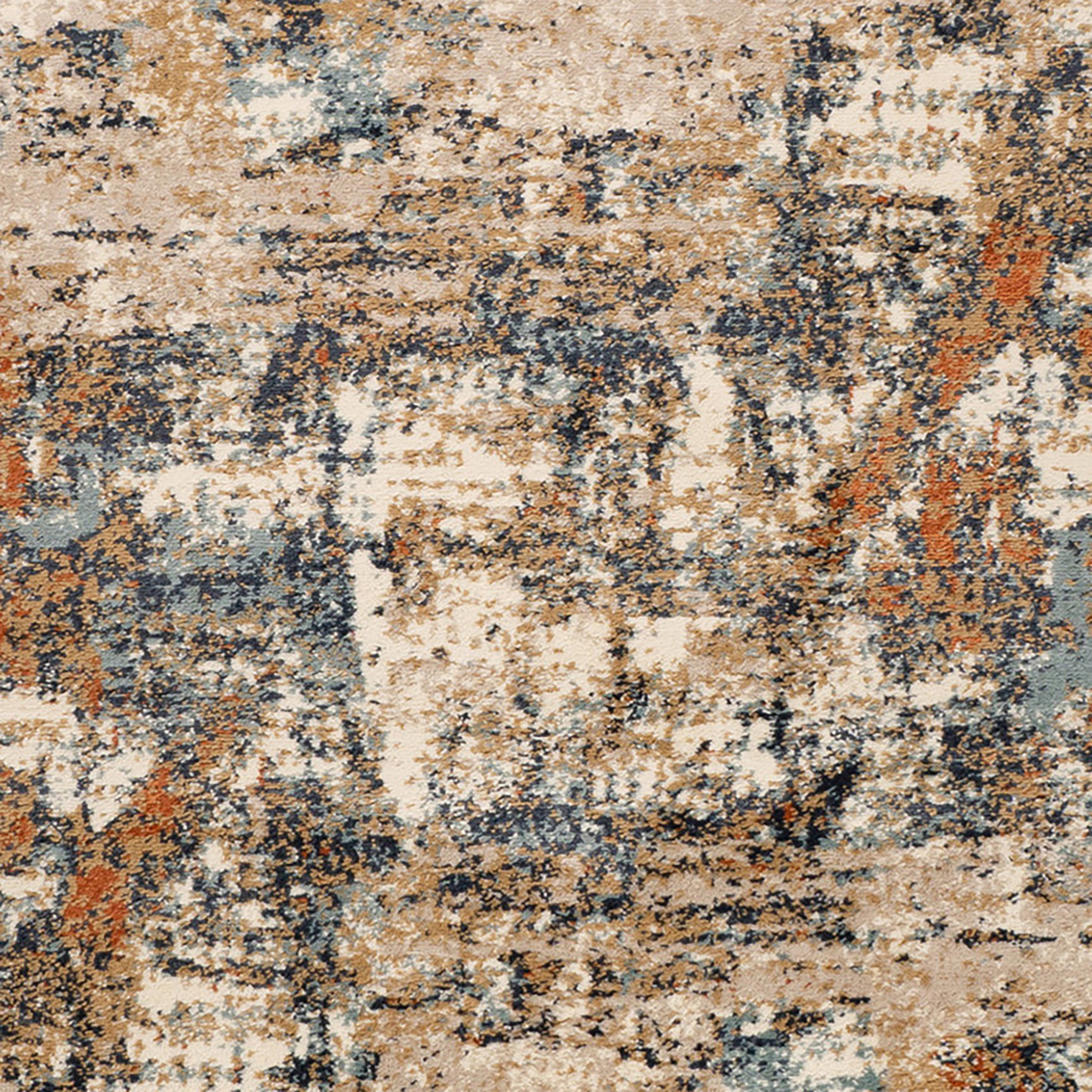 2" X 3" Tan Orange and Gray Abstract Power Loom Area Rug