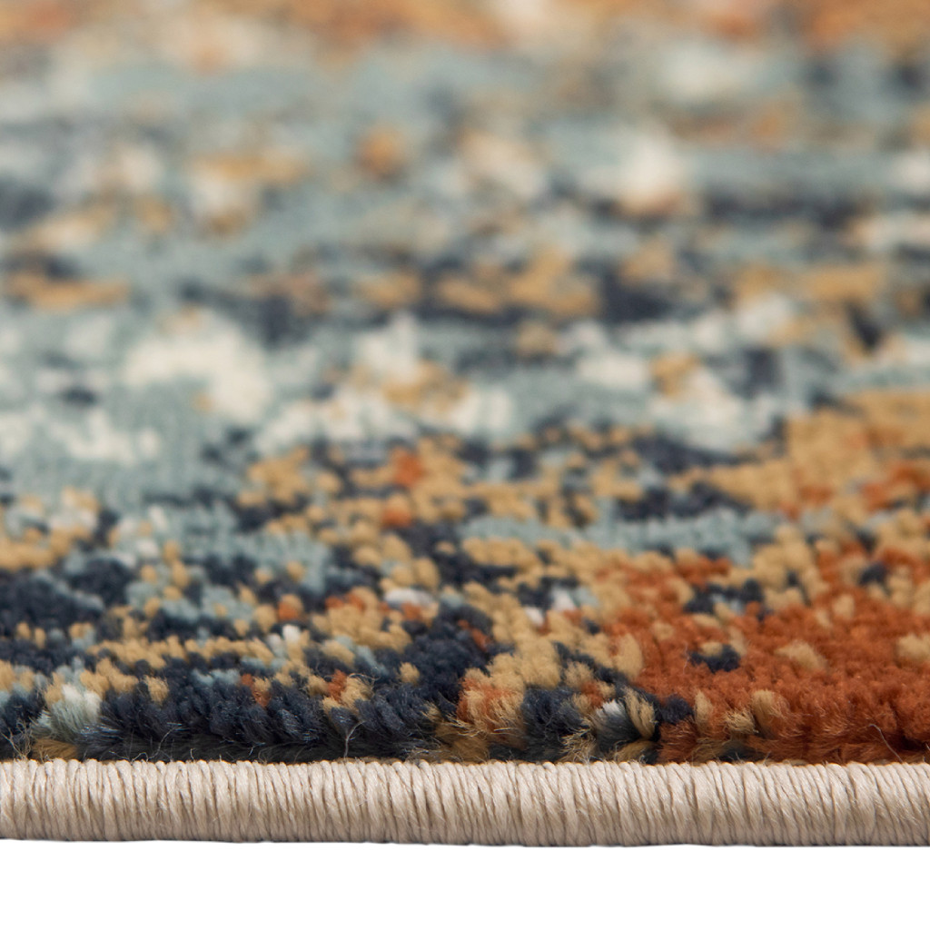 2" X 3" Tan Orange and Gray Abstract Power Loom Area Rug