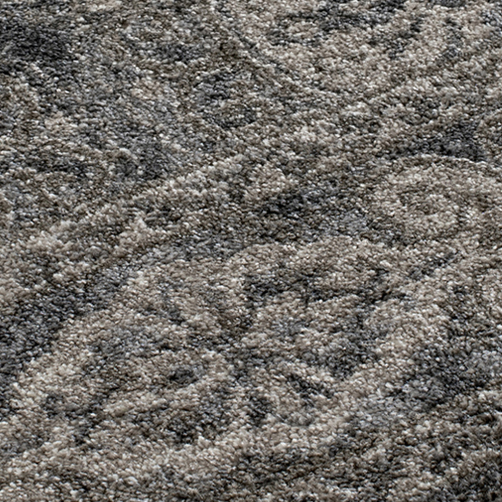 4" X 6" Charcoal and Gray Medallion Power Loom Area Rug