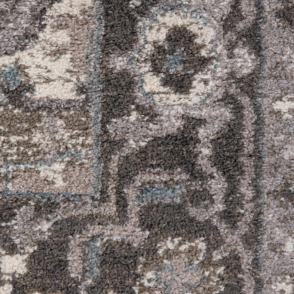 2" X 3" Ivory Taupe and Gray Medallion Power Loom Area Rug