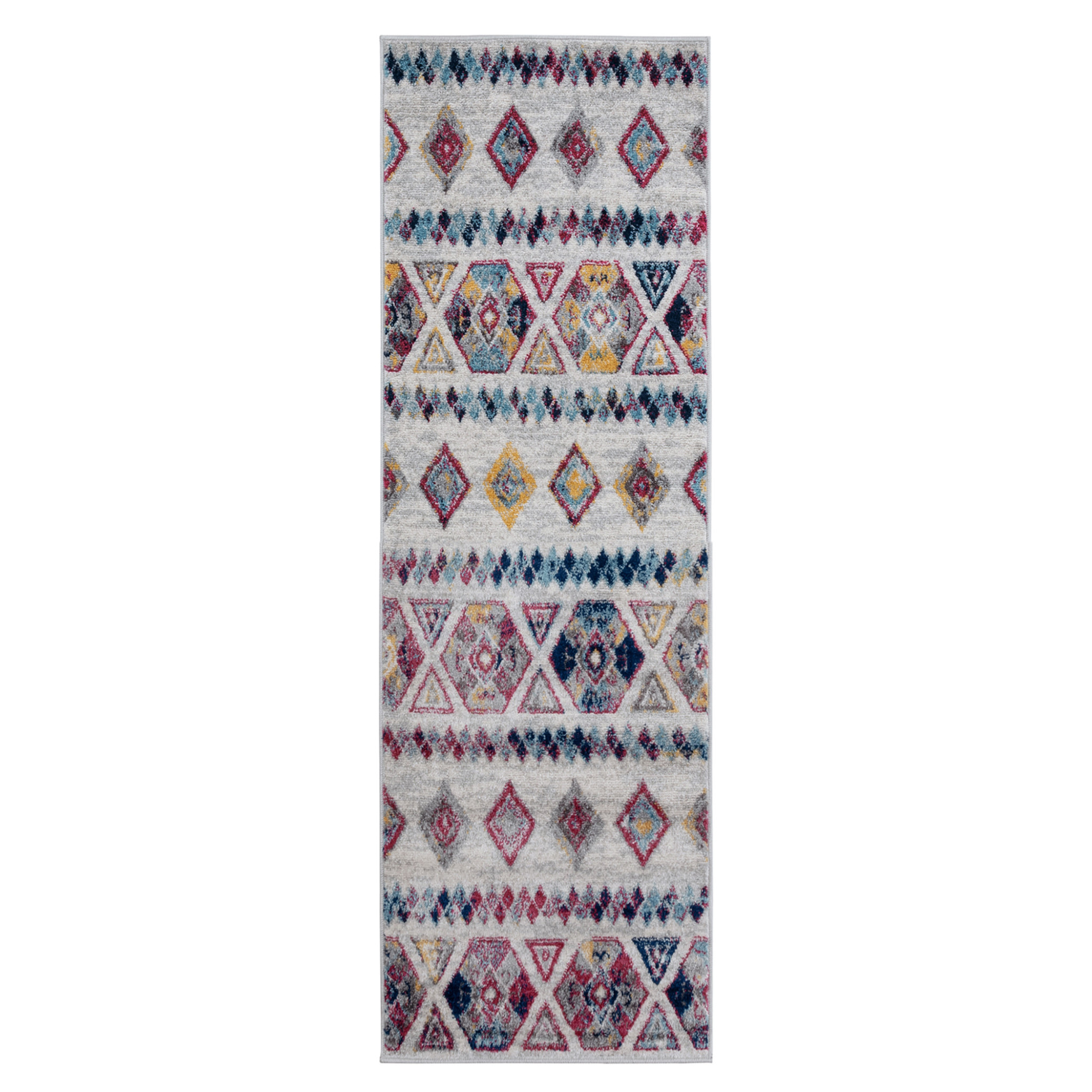 2' X 6' Ivory Geometric Power Loom Runner Rug-531859-1