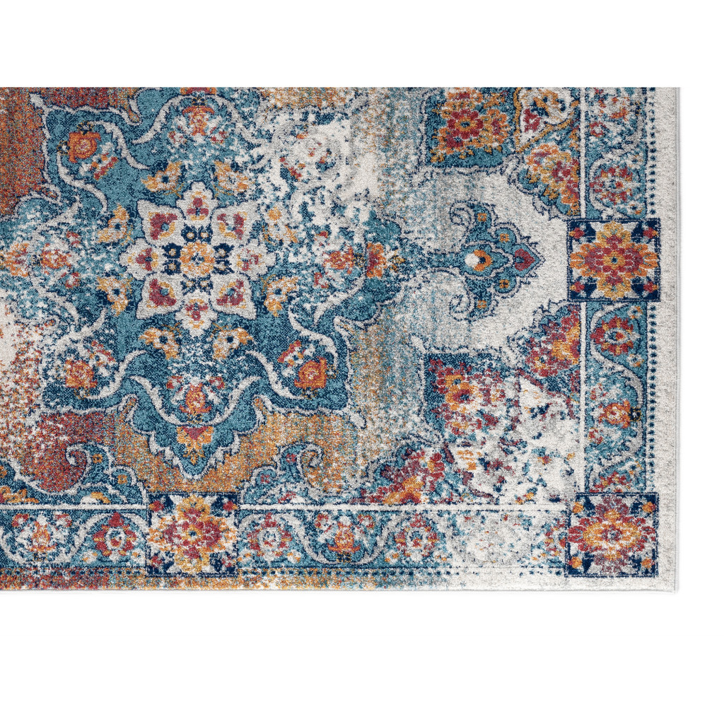 4 x 6 Orange Medallion Power Loom Area Rug