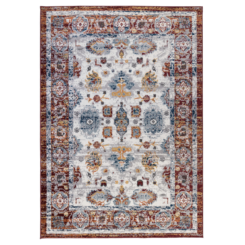 8' x 10' Brown Floral Power Loom Area Rug-531920-1