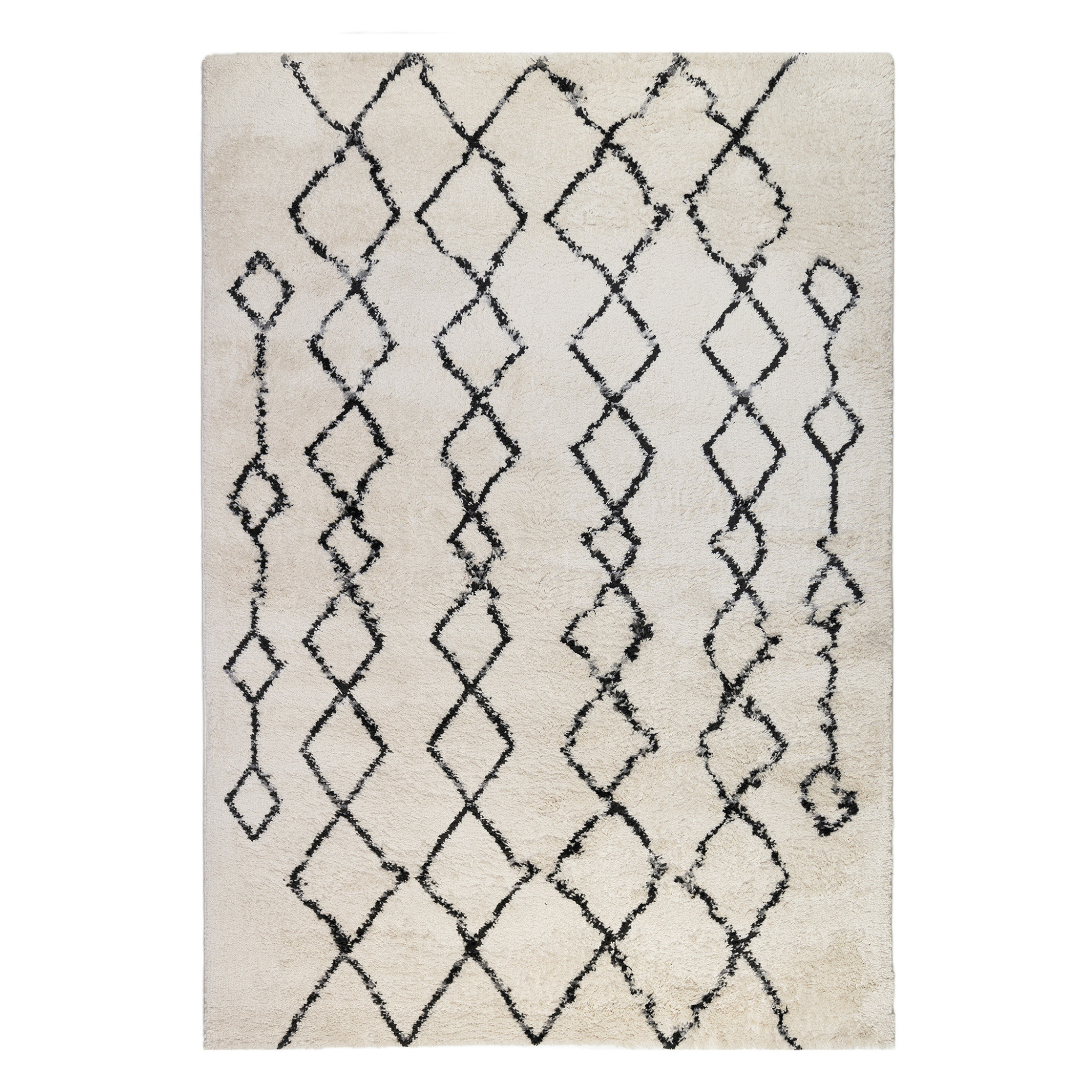 8 x 11 gray and Ivory geometric Shag Area Rug