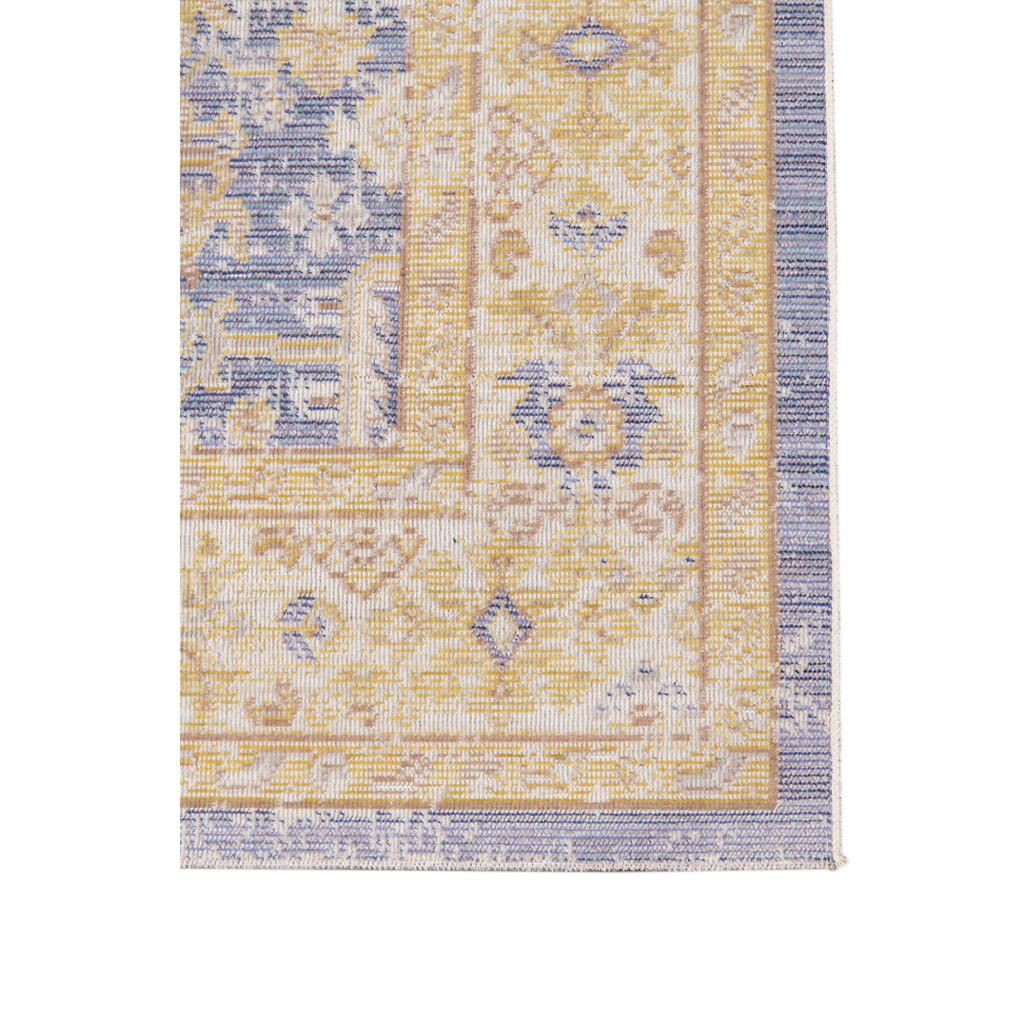 8 Lavender Blue Floral Power Loom Runner Rug