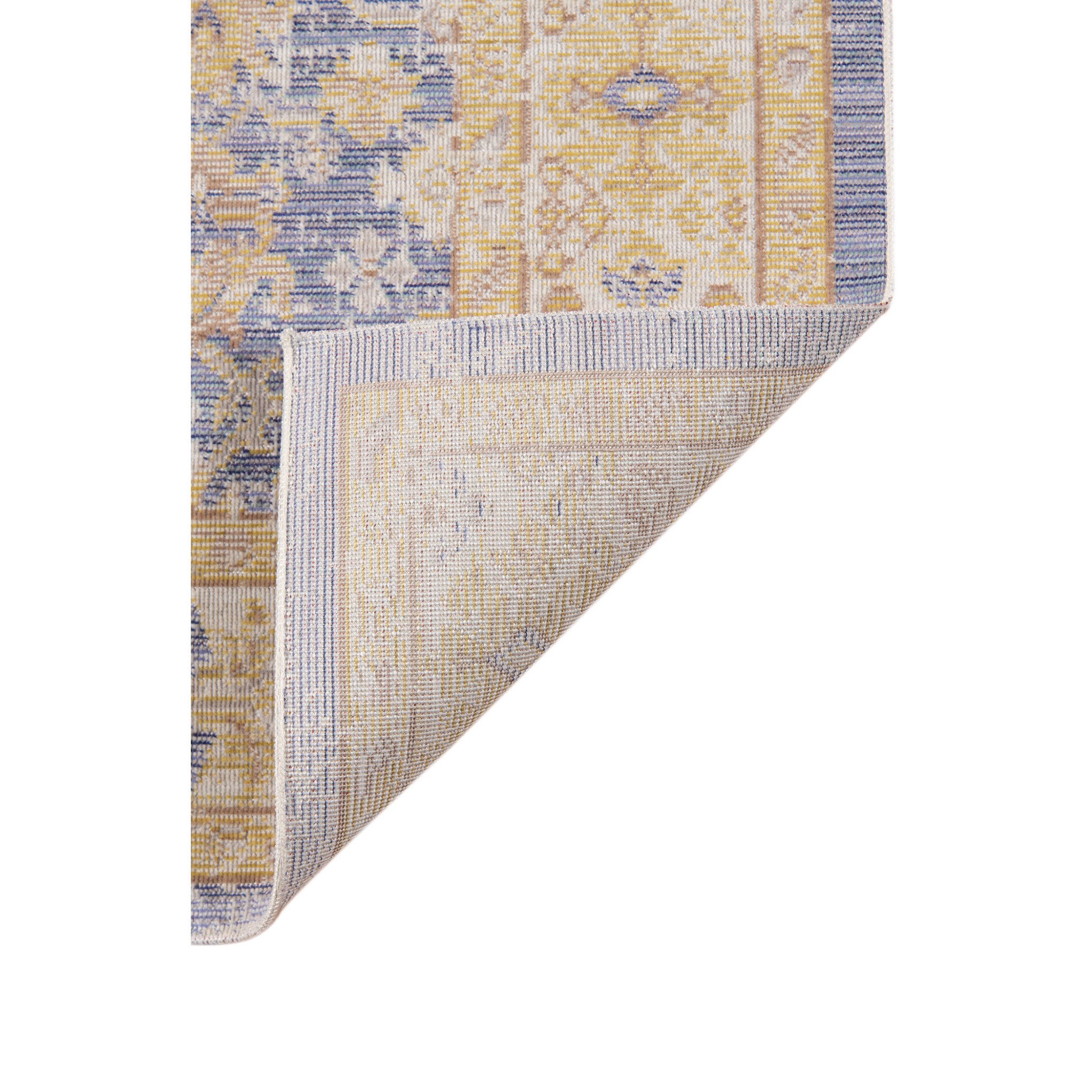 8 Lavender Blue Floral Power Loom Runner Rug
