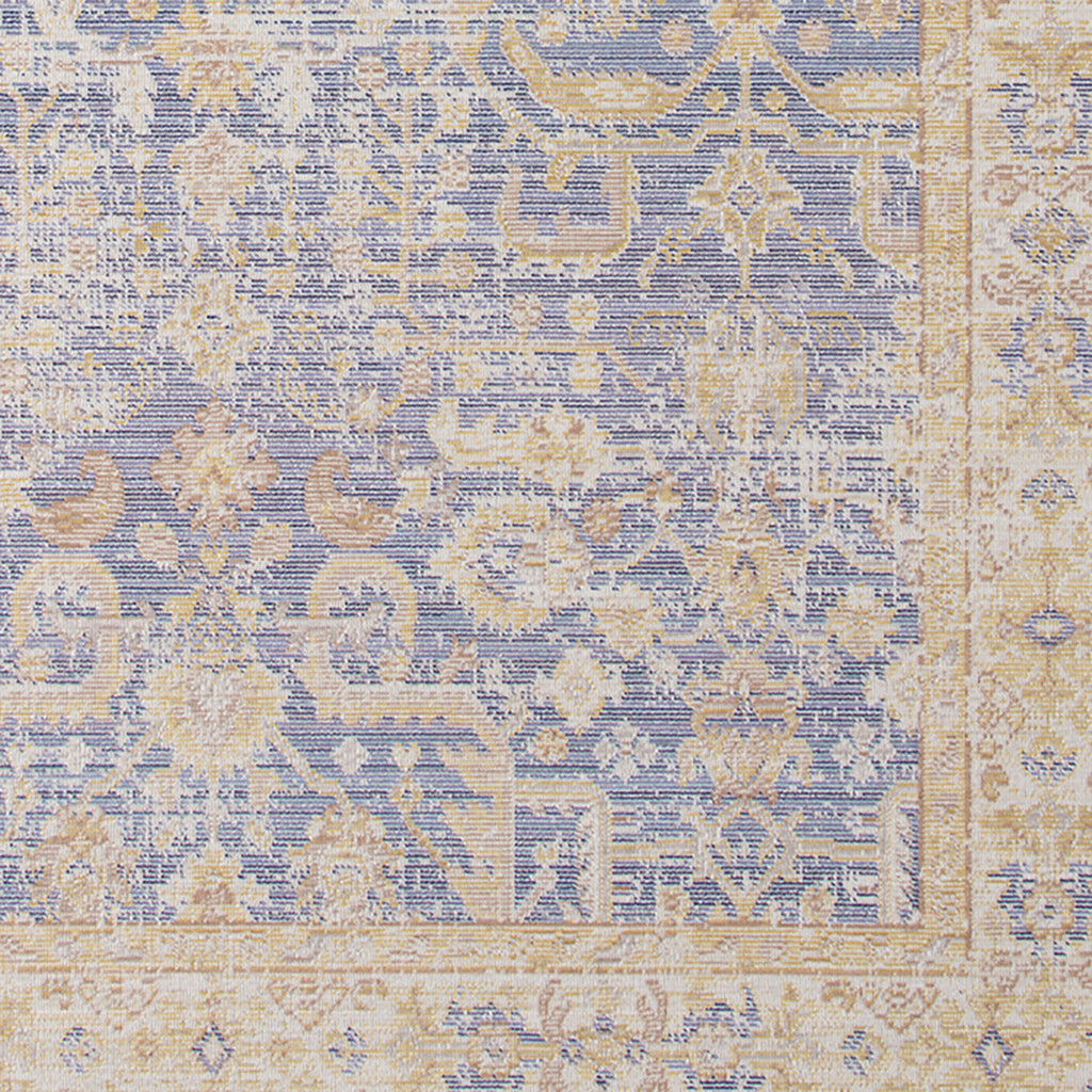 8" X 10" Lavender and Orange Floral Power Loom Area Rug