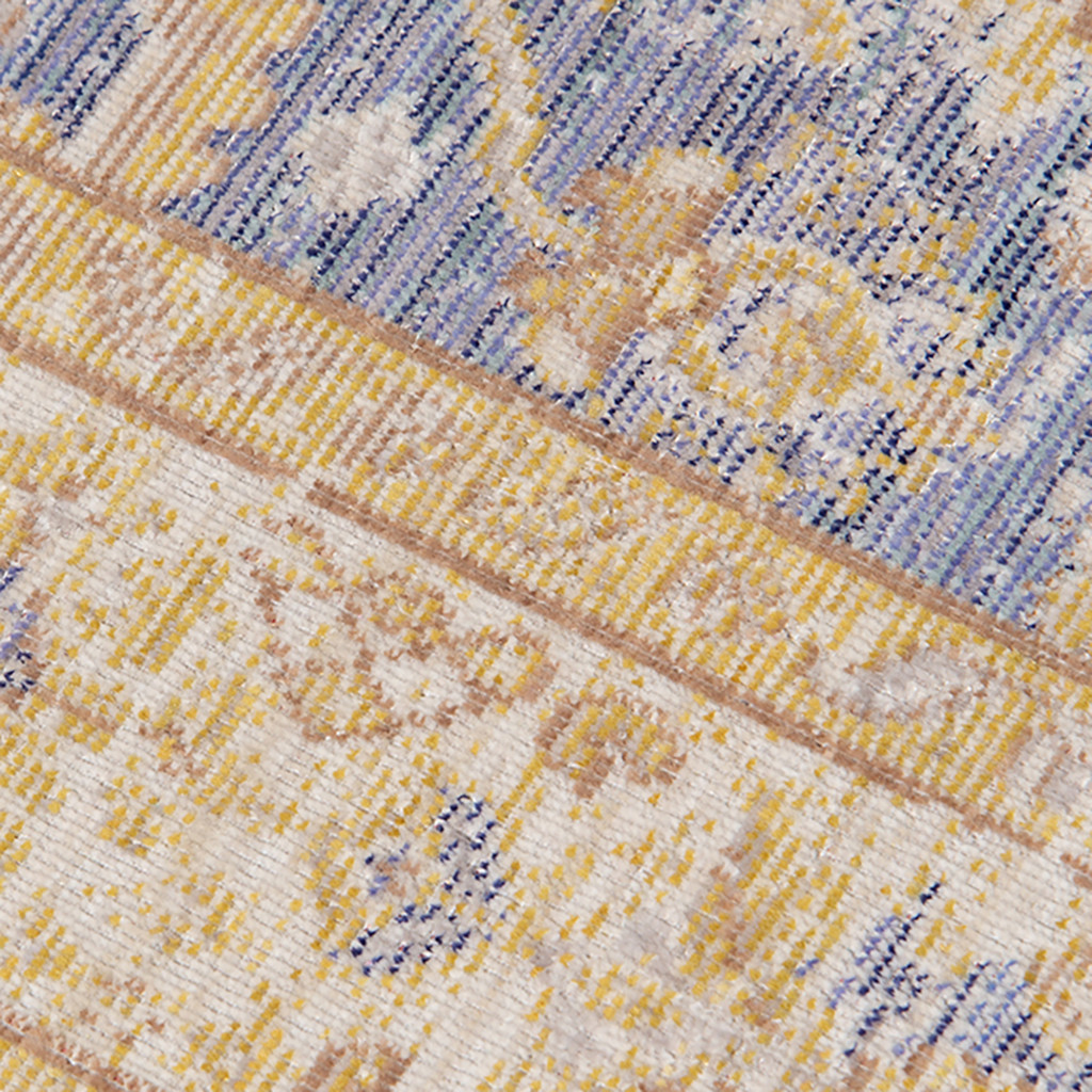 8" X 10" Lavender and Orange Floral Power Loom Area Rug
