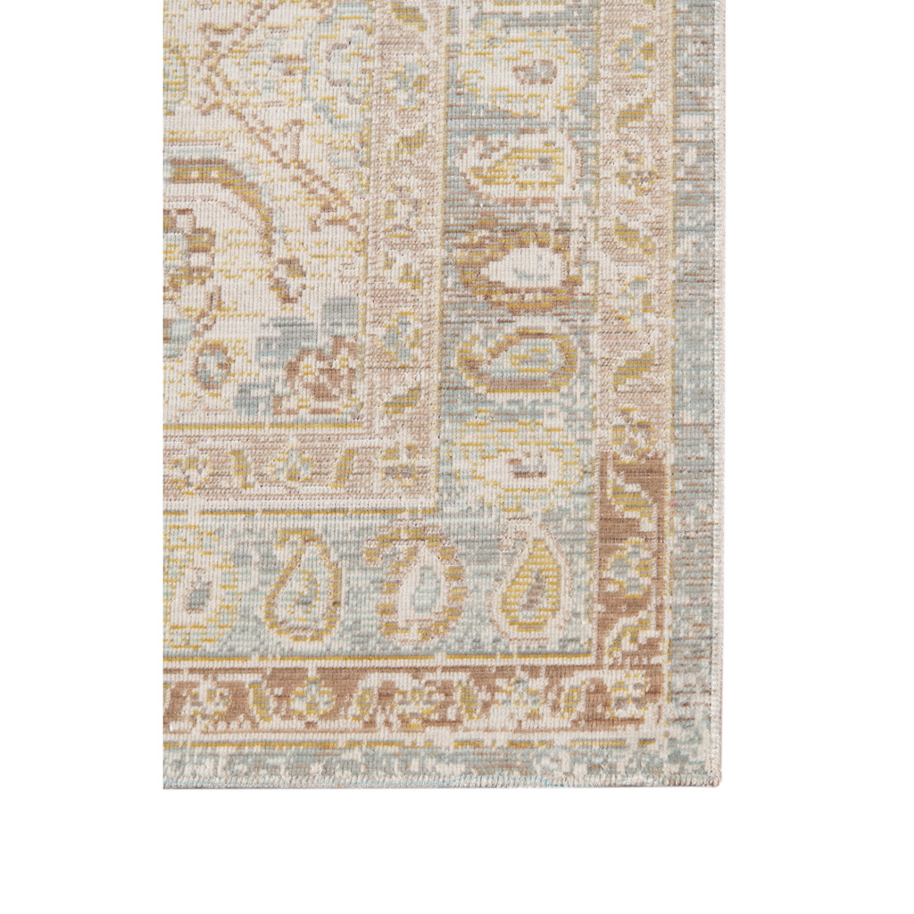 5 x 7 Blue and gray Medallion Power Loom Area Rug