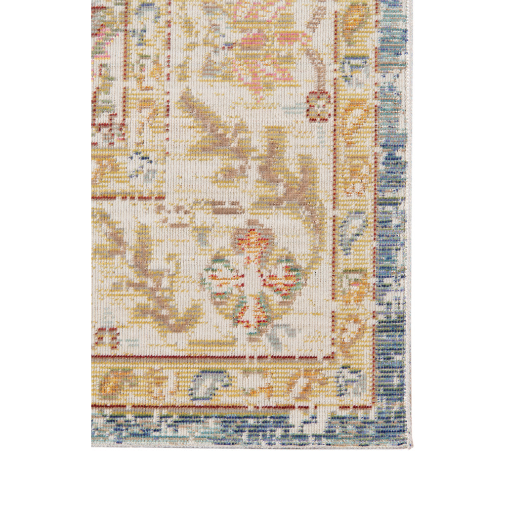 8 Blue Floral Power Loom Runner Rug