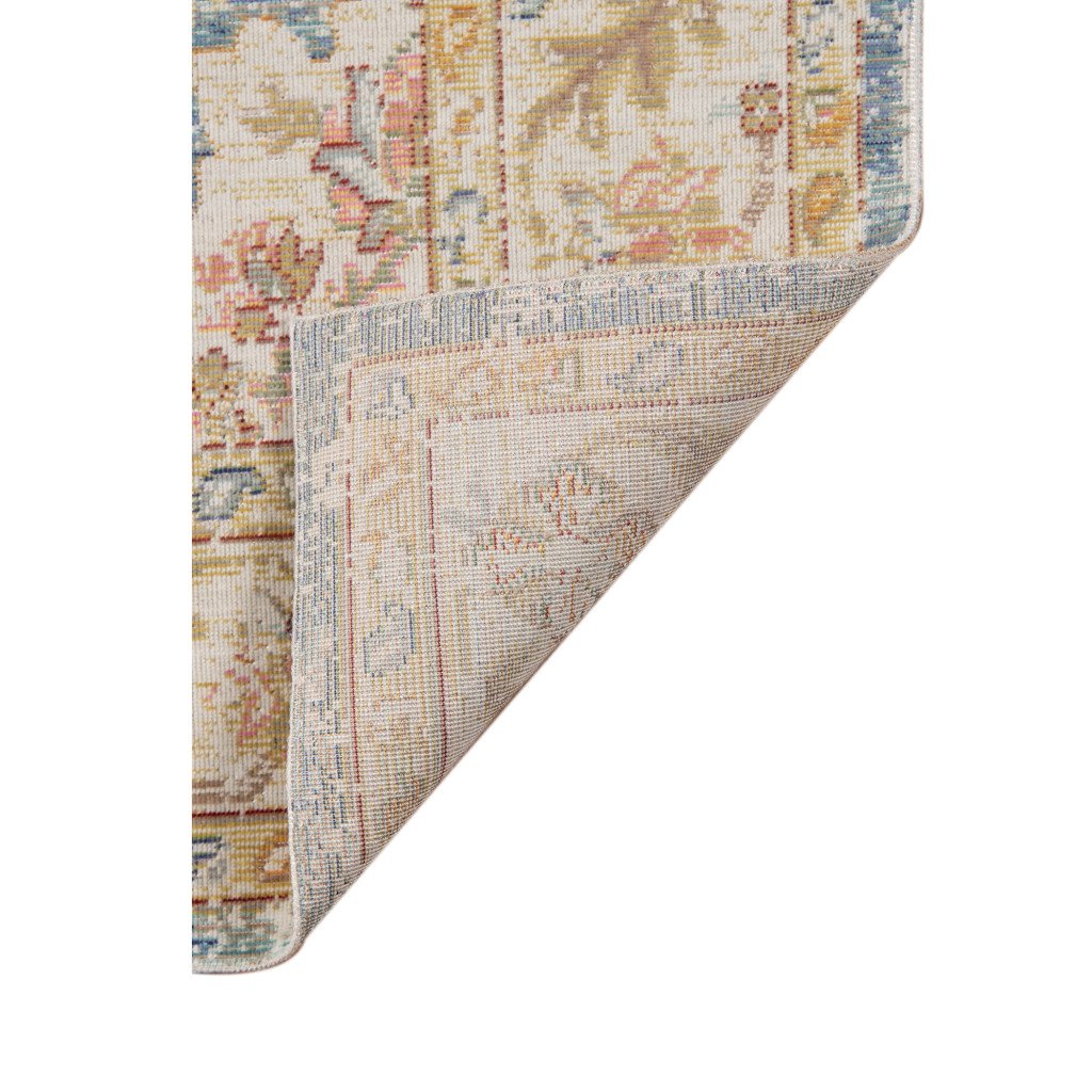 8 Blue Floral Power Loom Runner Rug