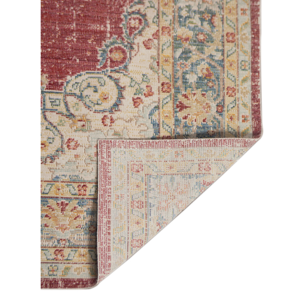 4 x 6 Red Medallion Power Loom Area Rug