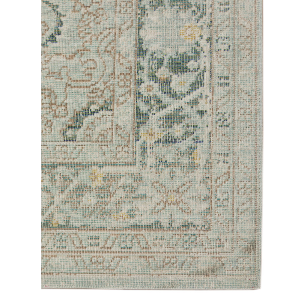 4 x 6 Sea green Medallion Power Loom Area Rug