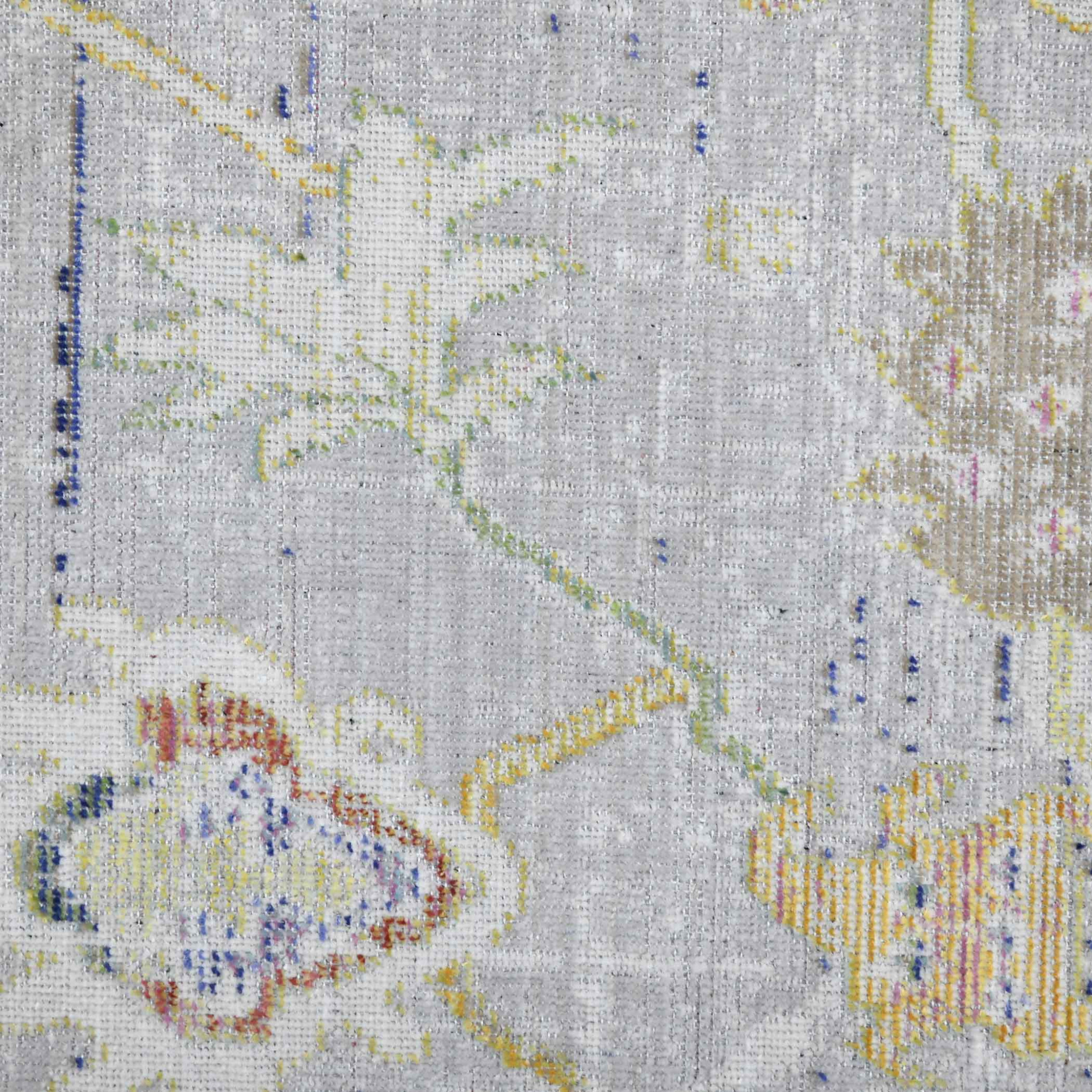 5" X 8" Charcoal and Ivory Floral Power Loom Area Rug
