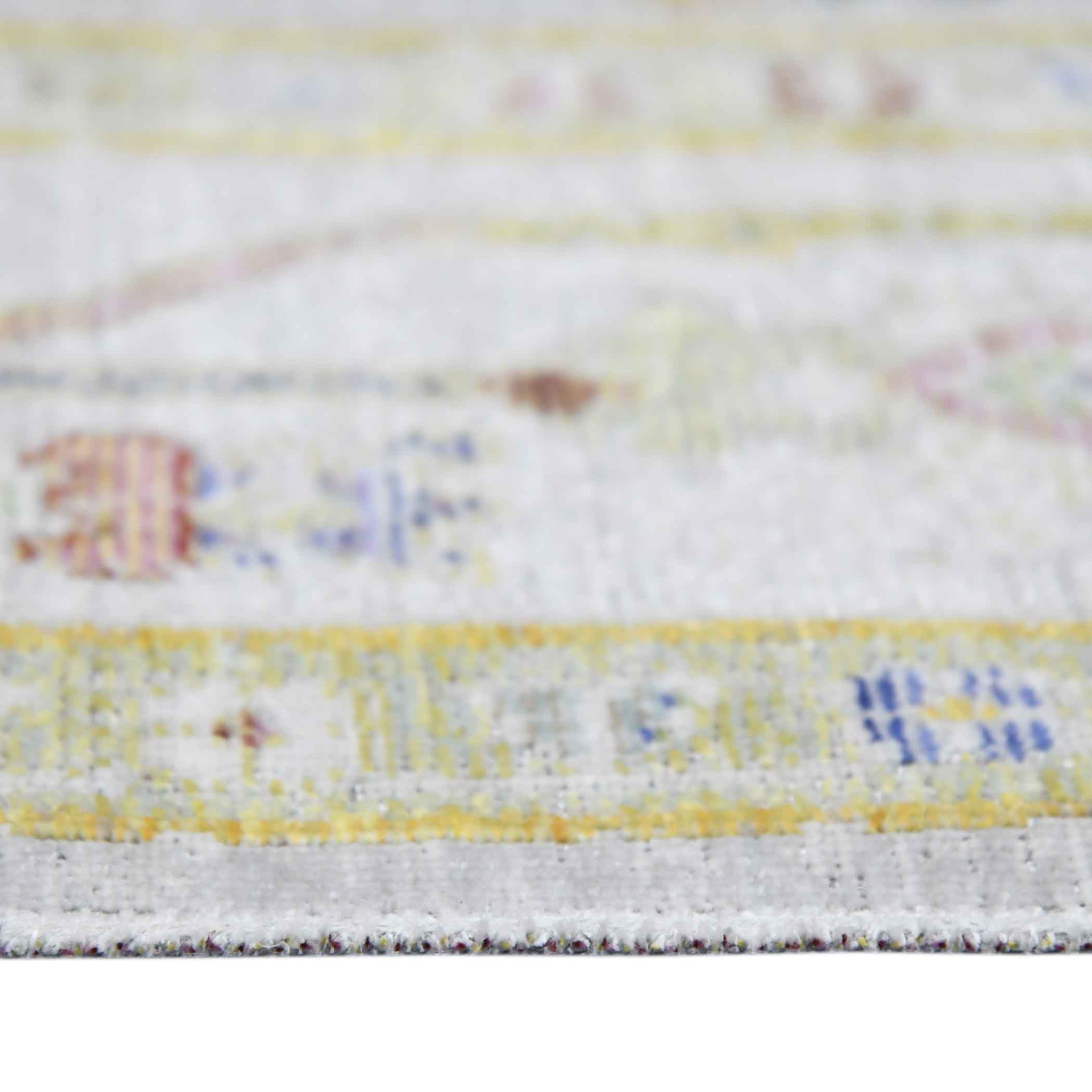 8" X 10" Charcoal and Ivory Floral Power Loom Area Rug