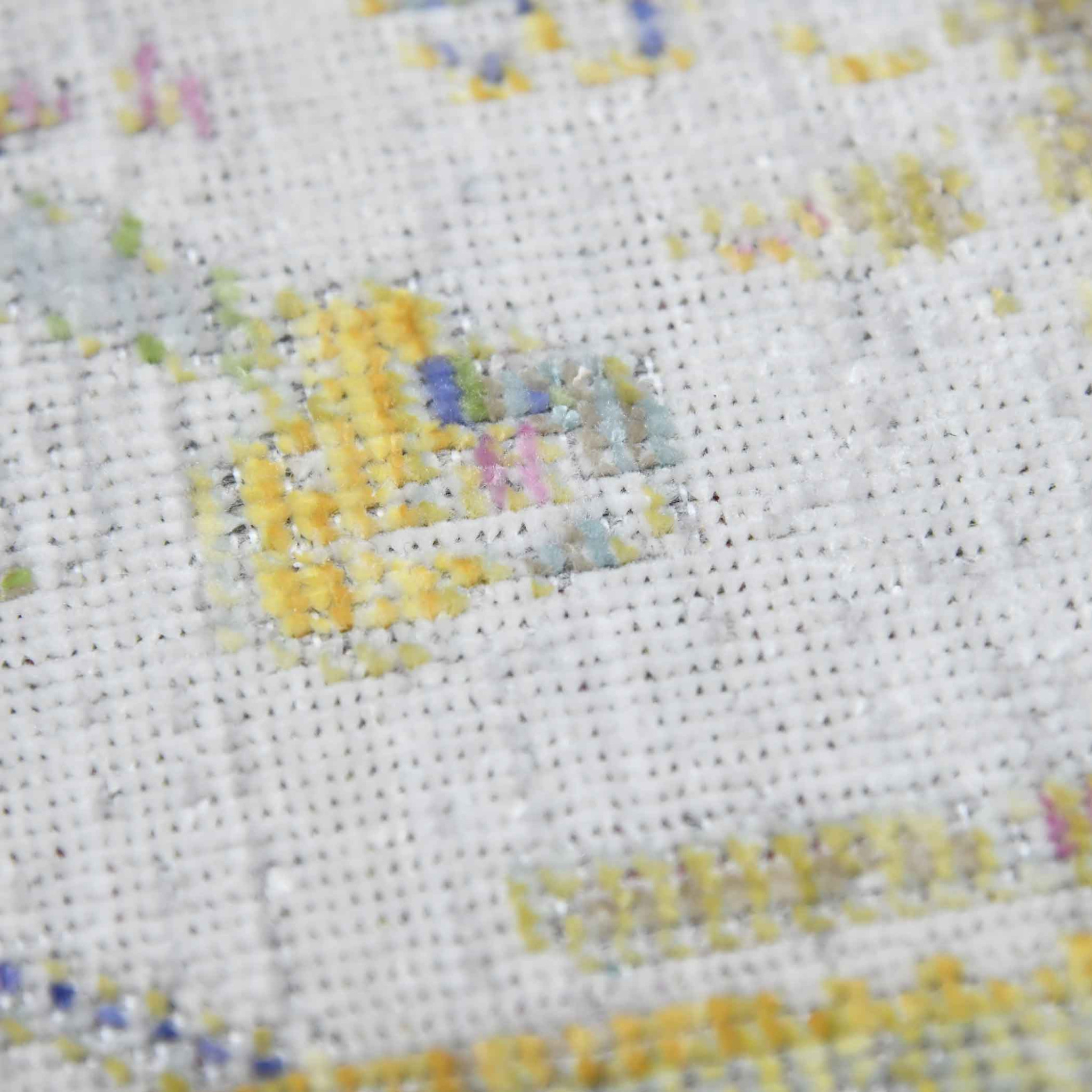 8" X 10" Charcoal and Ivory Floral Power Loom Area Rug