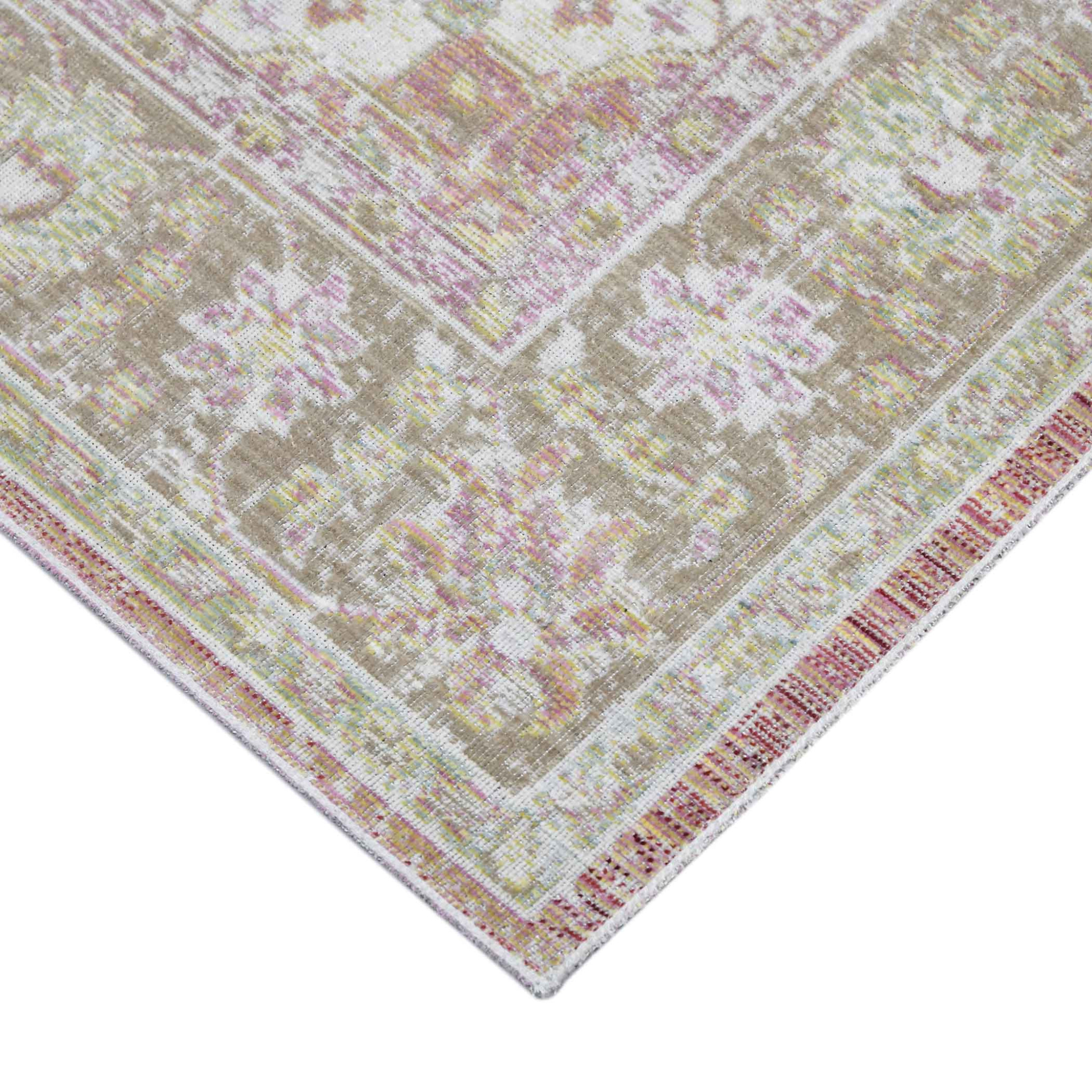 5 x 7 coral Medallion Power Loom Area Rug