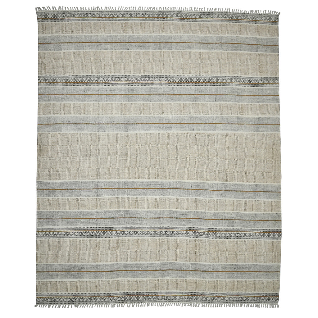 3 X 5 Brown geometric Flatweave Handmade Distressed Area Rug
