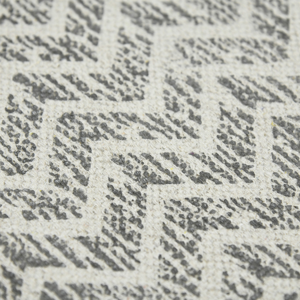 7" X 10" Gray Geometric Flatweave Handmade Distressed Area Rug With Fringe