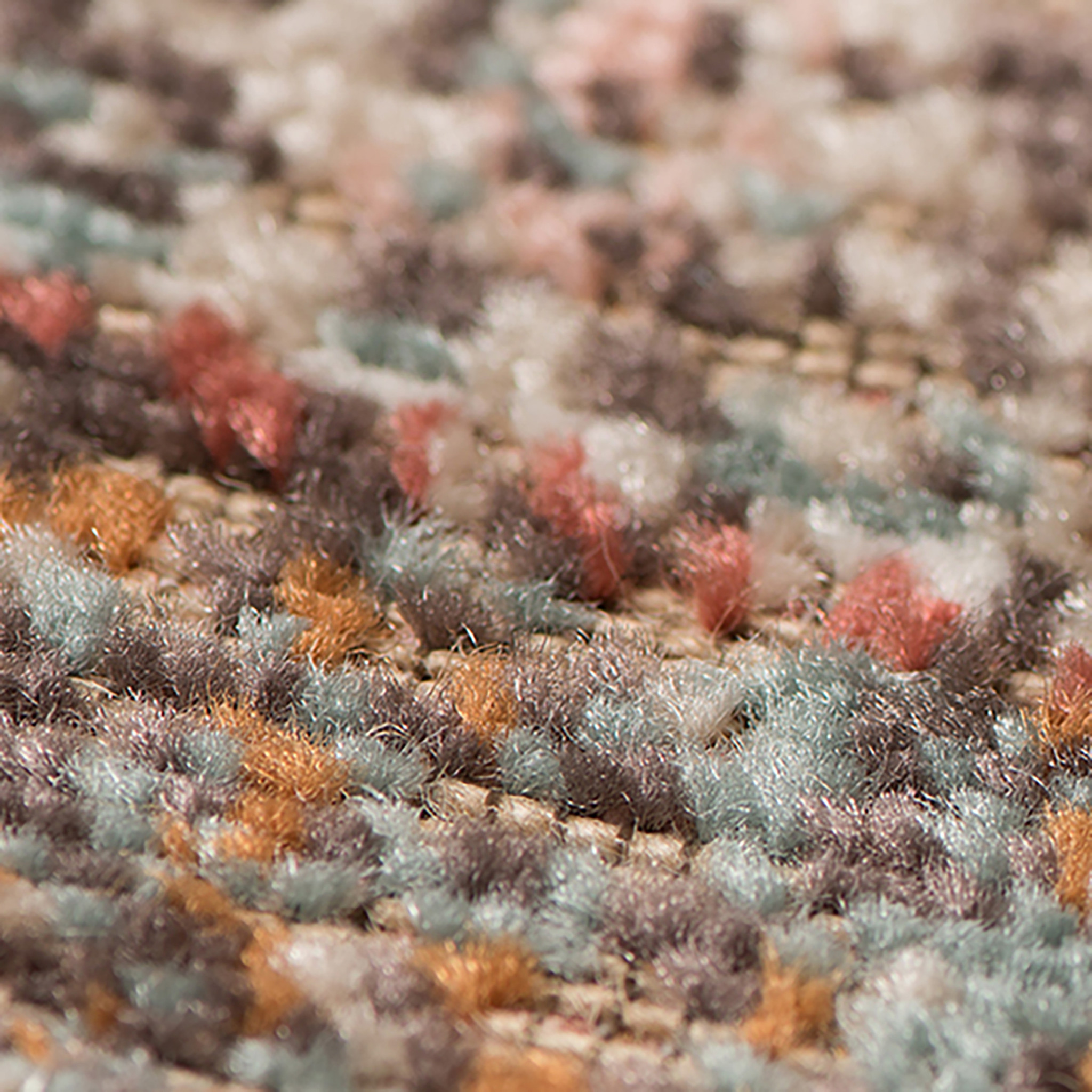 7" Beige Gray and Taupe Medallion Power Loom Runner Rug
