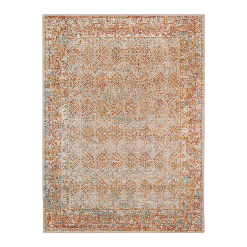 2' x 3' Beige Southwestern Power Loom Area Rug With Fringe-532071-1