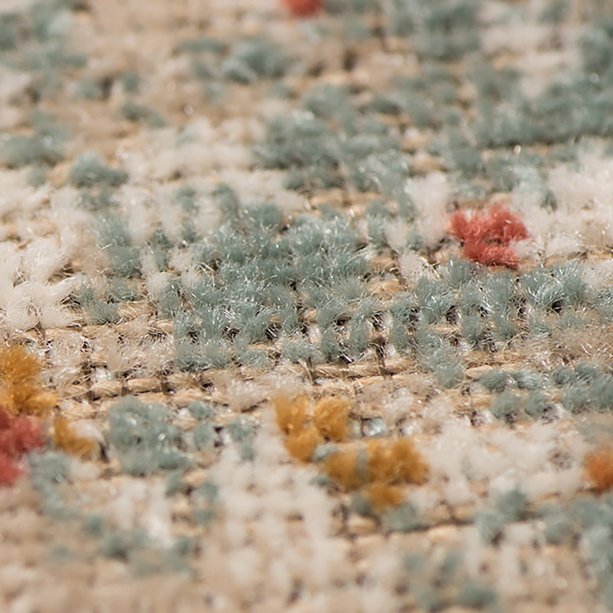 7" Beige and Orange Southwestern Power Loom Runner Rug