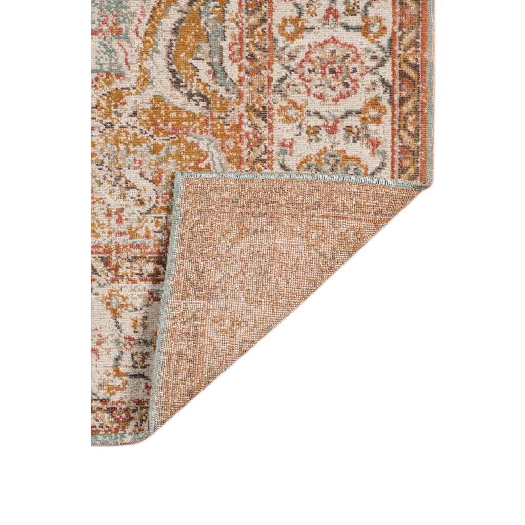 7 Blue Oriental Power Loom Runner Rug With Fringe