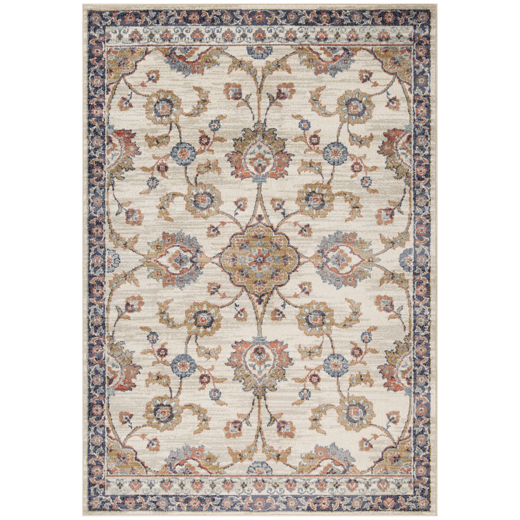 2' x 3' Ivory Floral Power Loom Area Rug-532165-1