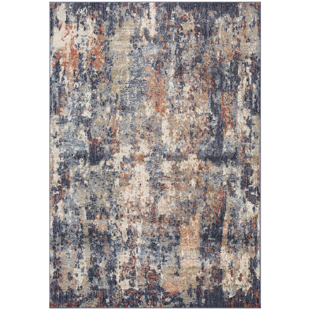 2 x 3 Blue Abstract Power Loom Area Rug