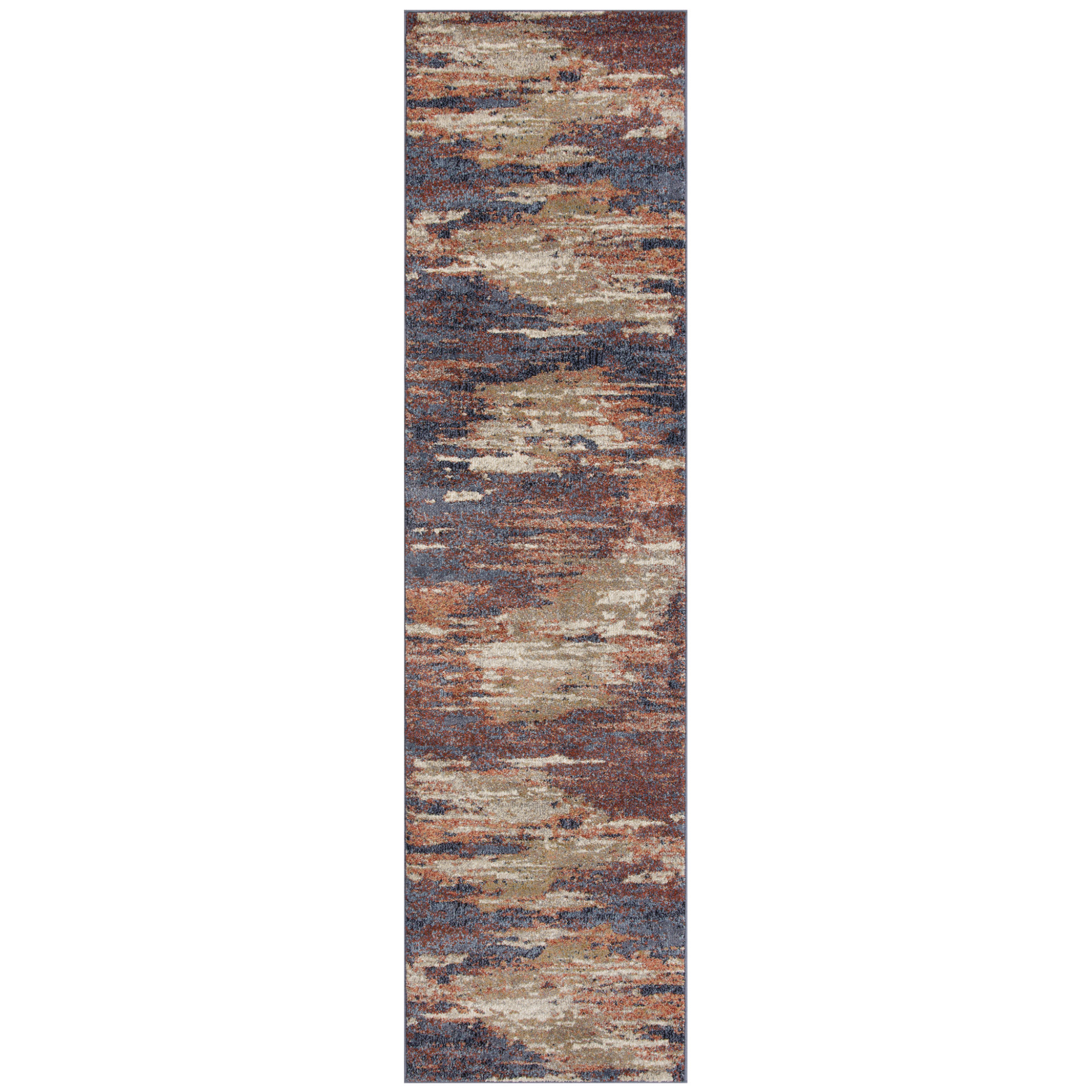 10' Rust Abstract Power Loom Runner Rug-532196-1