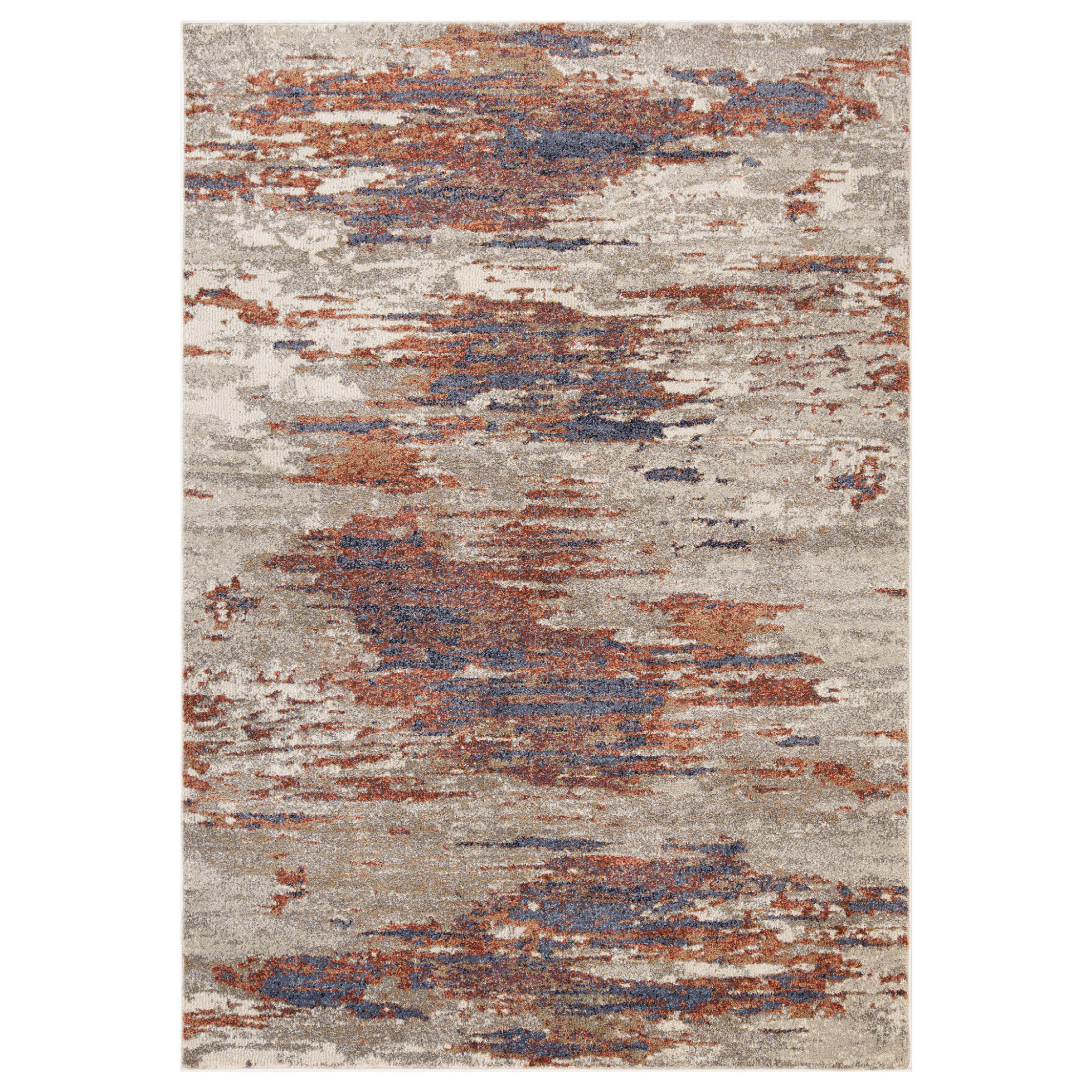 6 x 9 Beige Abstract Power Loom Area Rug