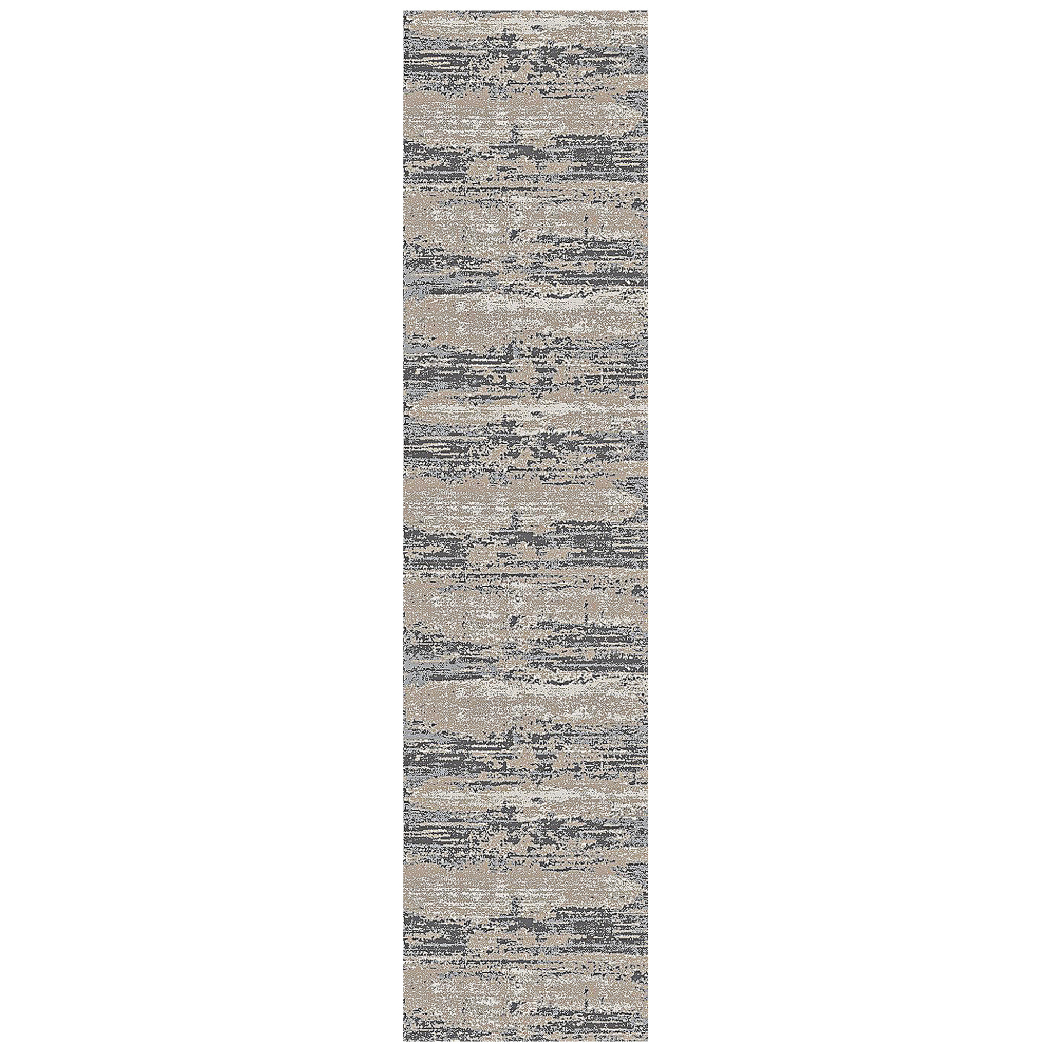 10' Blue and Gray Abstract Power Loom Runner Rug-532310-1