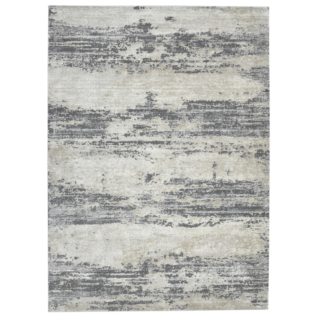 5' x 8' Blue and Gray Abstract Power Loom Area Rug-532311-1