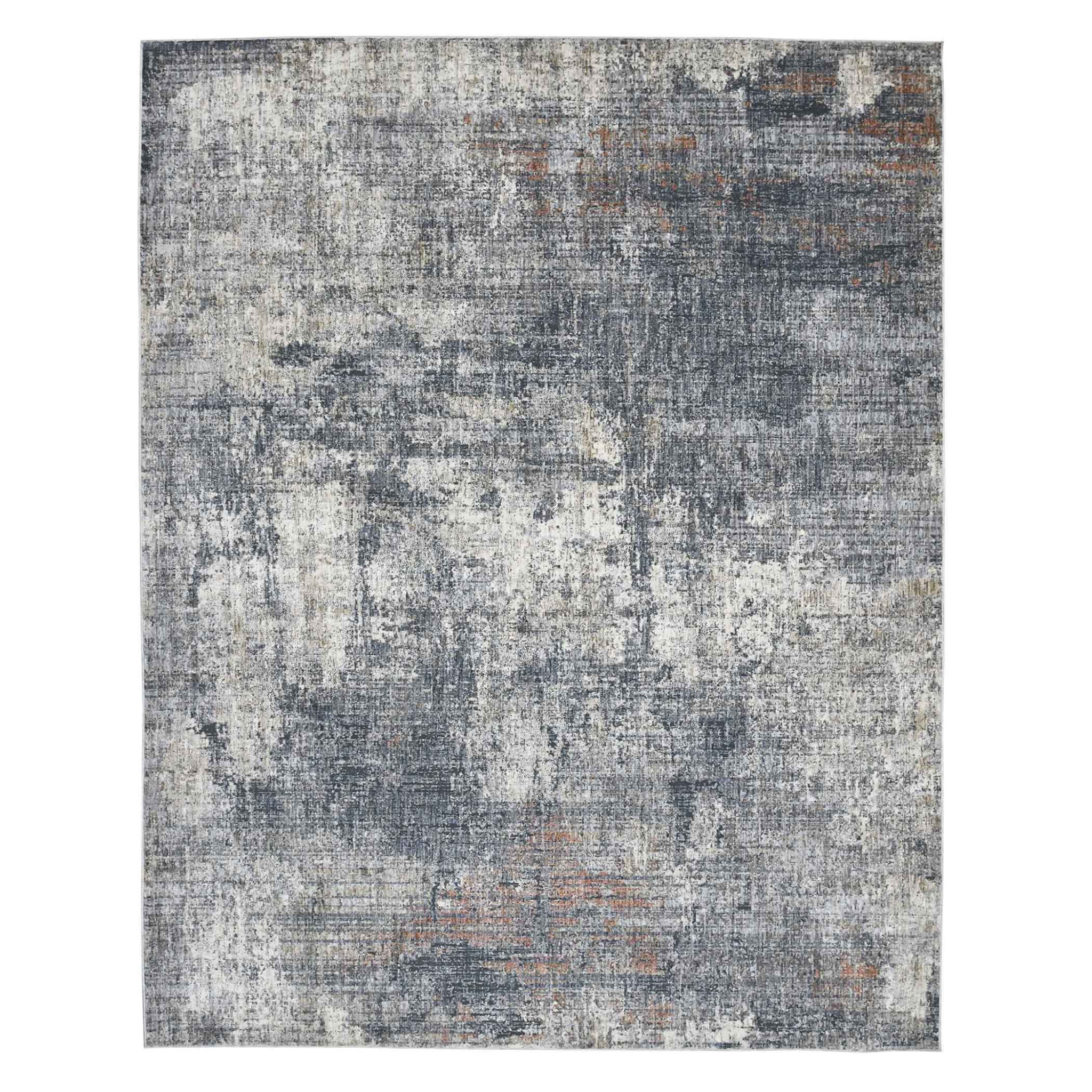 5' x 8' Gray and Ivory Abstract Power Loom Area Rug-532323-1