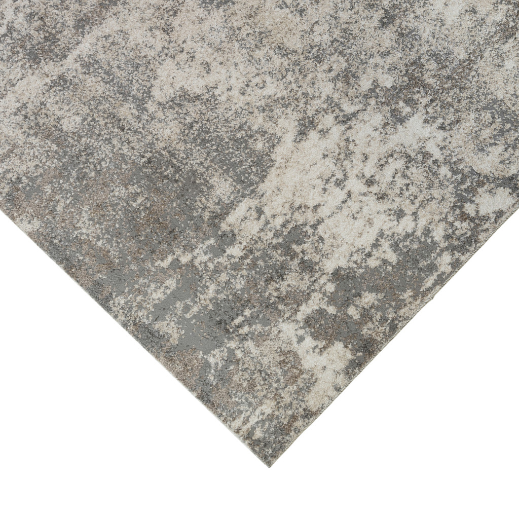 2" X 3" Beige Ivory and Gray Abstract Power Loom Area Rug