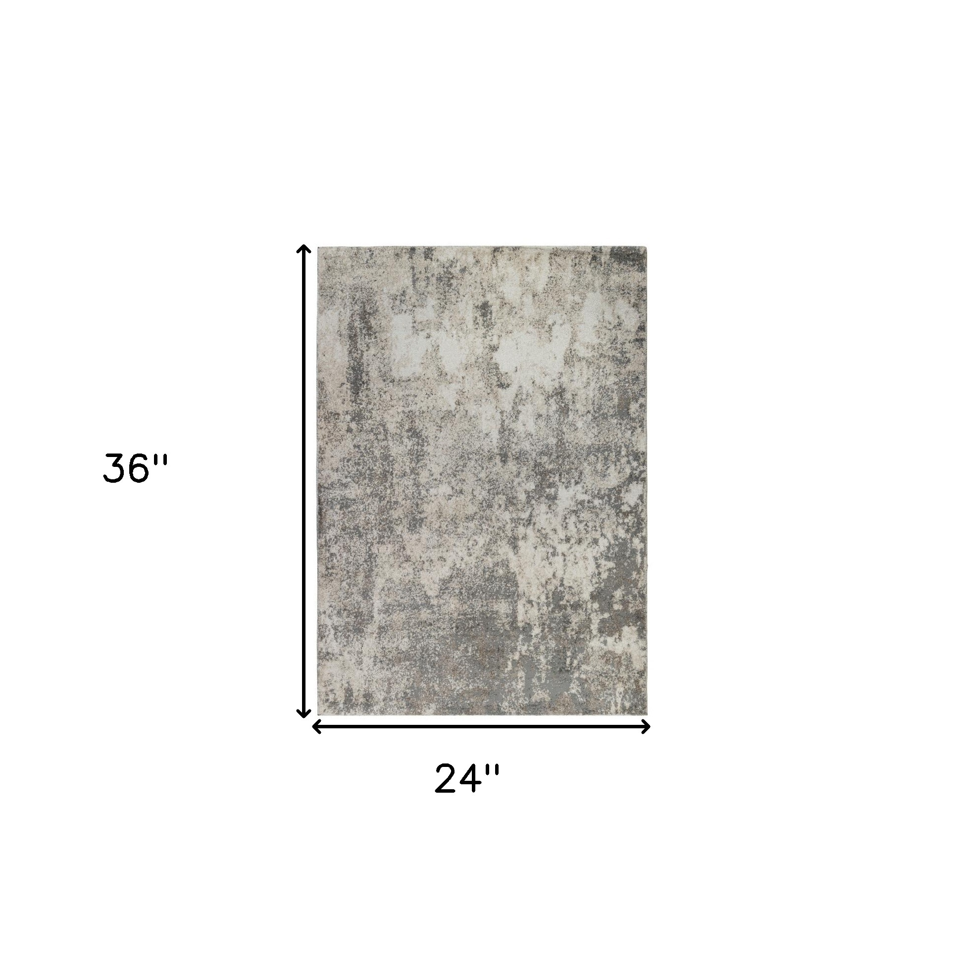 2" X 3" Beige Ivory and Gray Abstract Power Loom Area Rug